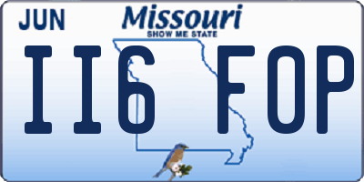 MO license plate II6F0P