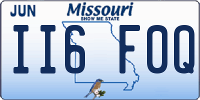 MO license plate II6F0Q