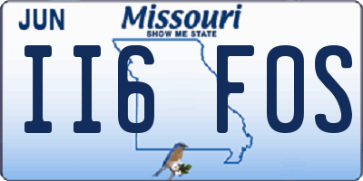 MO license plate II6F0S