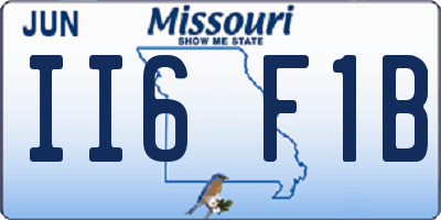 MO license plate II6F1B