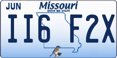 MO license plate II6F2X
