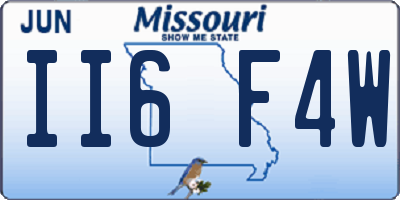 MO license plate II6F4W
