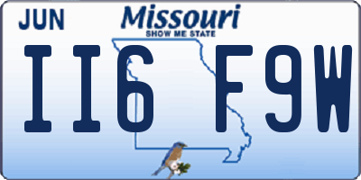 MO license plate II6F9W
