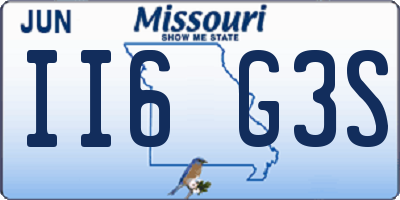 MO license plate II6G3S
