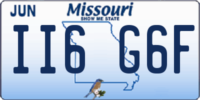 MO license plate II6G6F