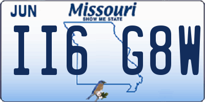 MO license plate II6G8W