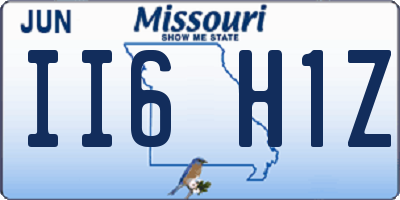 MO license plate II6H1Z