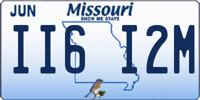 MO license plate II6I2M