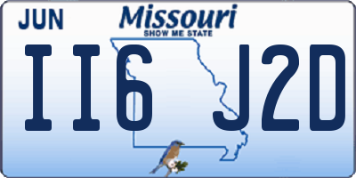 MO license plate II6J2D