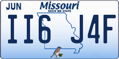 MO license plate II6J4F