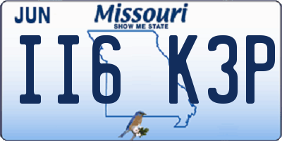 MO license plate II6K3P