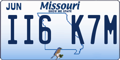 MO license plate II6K7M