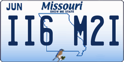 MO license plate II6M2I