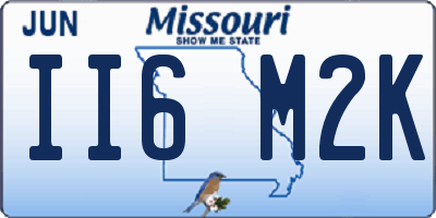 MO license plate II6M2K