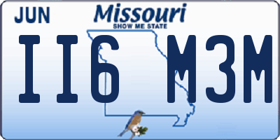 MO license plate II6M3M