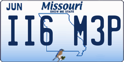 MO license plate II6M3P