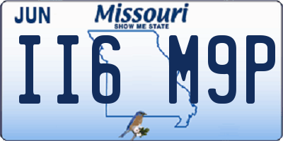 MO license plate II6M9P