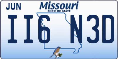 MO license plate II6N3D