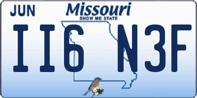 MO license plate II6N3F