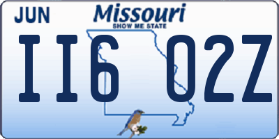 MO license plate II6O2Z