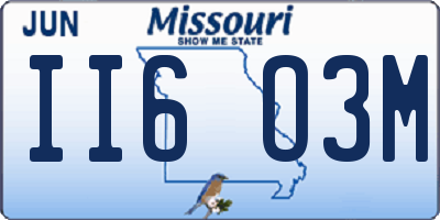 MO license plate II6O3M