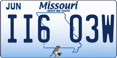 MO license plate II6O3W