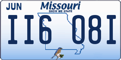MO license plate II6O8I