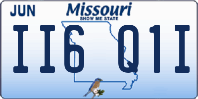 MO license plate II6Q1I