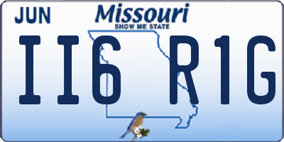 MO license plate II6R1G