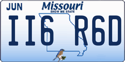 MO license plate II6R6D