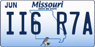MO license plate II6R7A