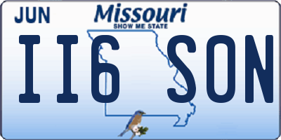 MO license plate II6S0N