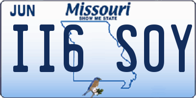 MO license plate II6S0Y
