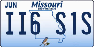MO license plate II6S1S