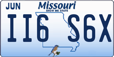 MO license plate II6S6X