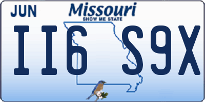 MO license plate II6S9X