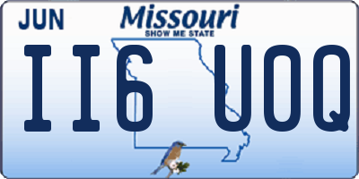 MO license plate II6U0Q