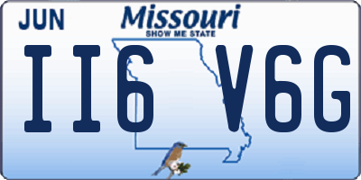 MO license plate II6V6G