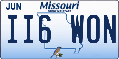 MO license plate II6W0N
