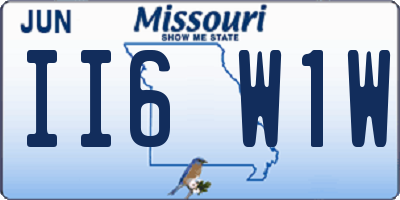 MO license plate II6W1W