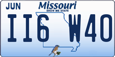 MO license plate II6W4O