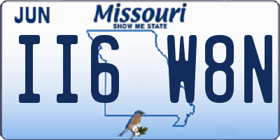 MO license plate II6W8N