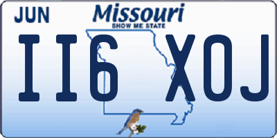 MO license plate II6X0J