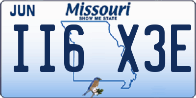 MO license plate II6X3E