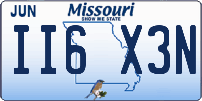 MO license plate II6X3N