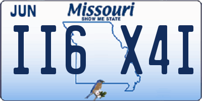 MO license plate II6X4I