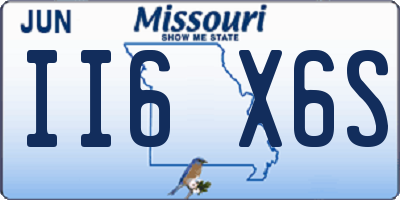 MO license plate II6X6S