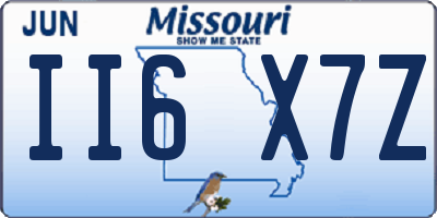 MO license plate II6X7Z