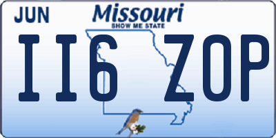 MO license plate II6Z0P