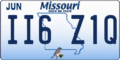 MO license plate II6Z1Q